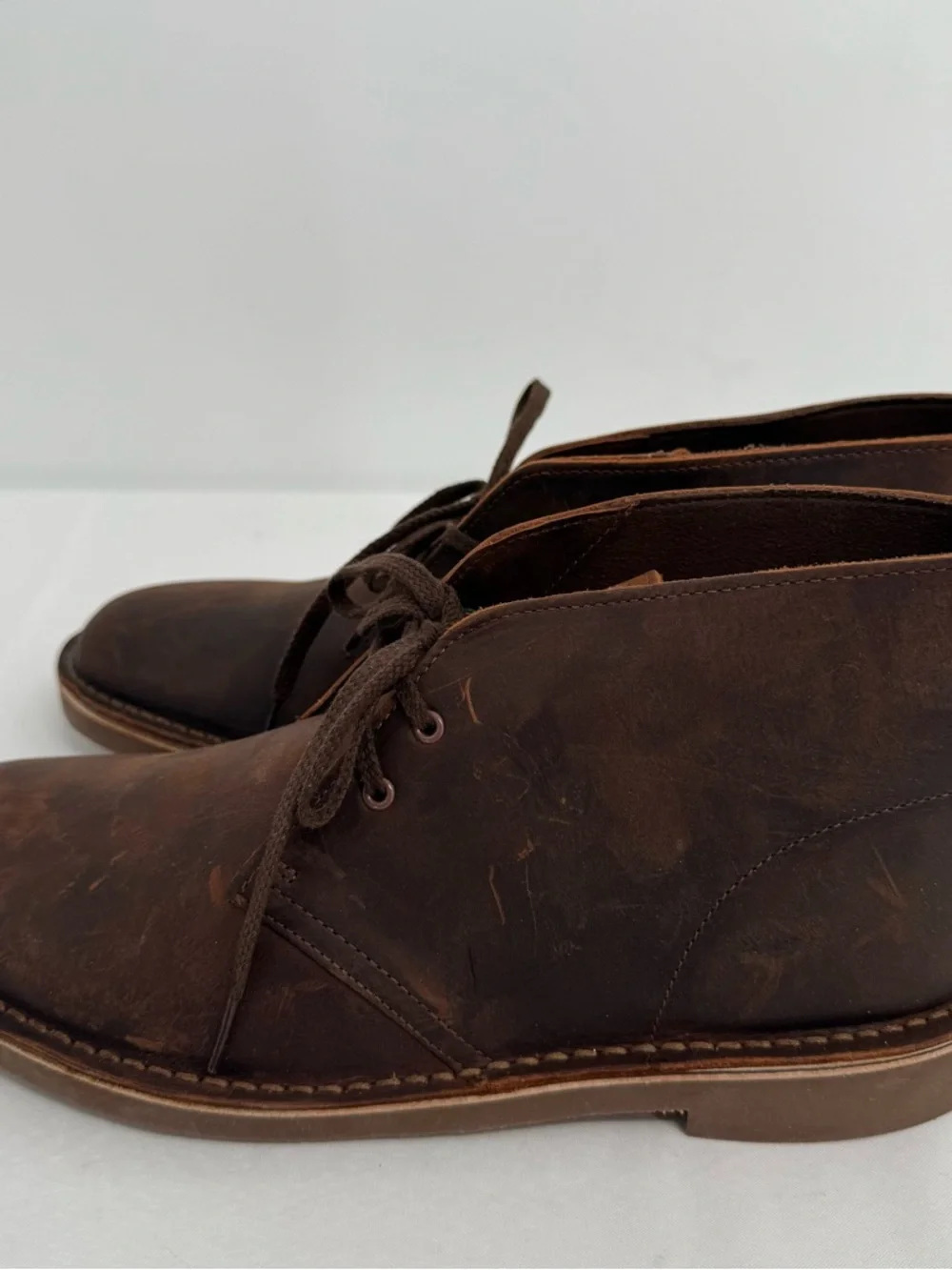 NWOB Clarks Men's US 10.5 M Bushacre 2 Chukka Boot, Dark Brown Leather New
